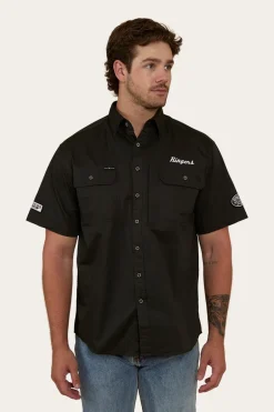Big Rig Mens Short Sleeve Dress Shirt - Charcoal