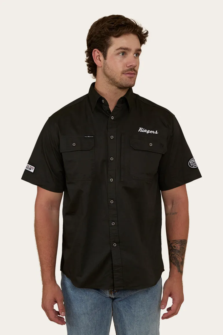 Big Rig Mens Short Sleeve Dress Shirt - Charcoal