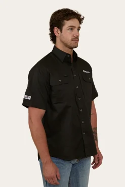 Big Rig Mens Short Sleeve Dress Shirt - Charcoal