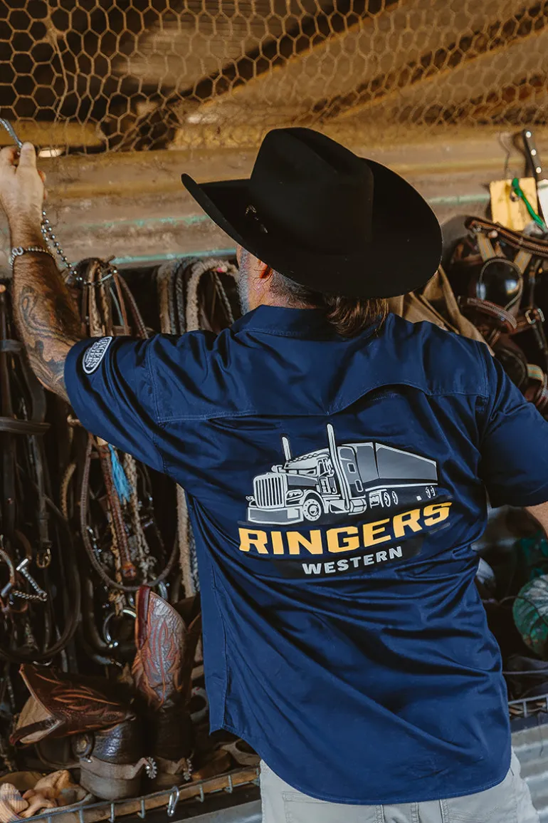 Big Rig Mens Short Sleeve Shirt - Navy