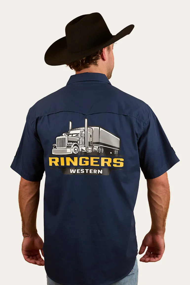 Big Rig Mens Short Sleeve Shirt - Navy