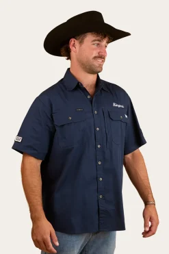 Big Rig Mens Short Sleeve Shirt - Navy