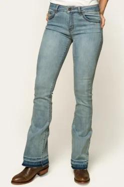 Billie Womens Mid-Rise Bootleg Jeans - Light Blue