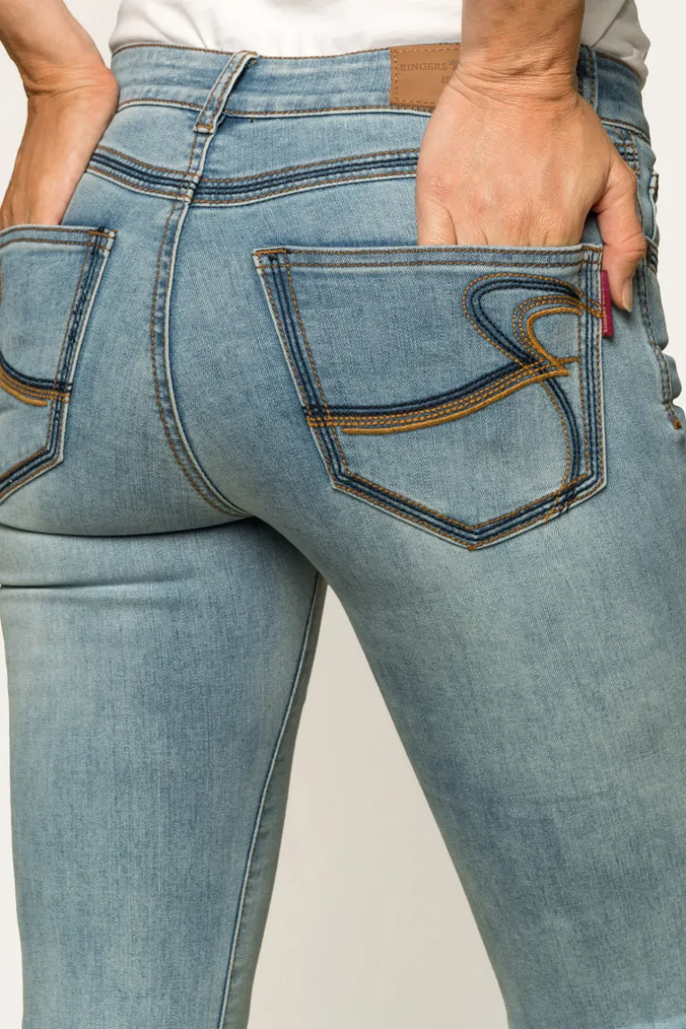 Billie Womens Mid-Rise Bootleg Jeans - Light Blue