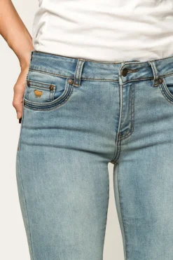 Billie Womens Mid-Rise Bootleg Jeans - Light Blue