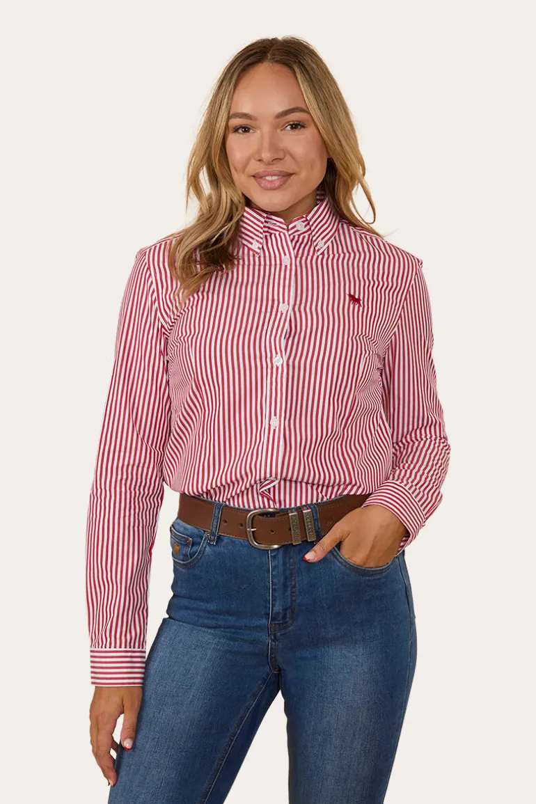 Birdsville Womens Semi Fitted Dress Shirt - Red