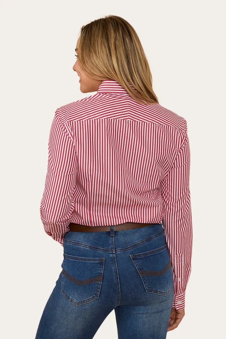 Birdsville Womens Semi Fitted Dress Shirt - Red