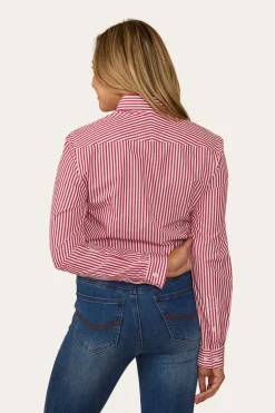 Birdsville Womens Semi Fitted Dress Shirt - Red