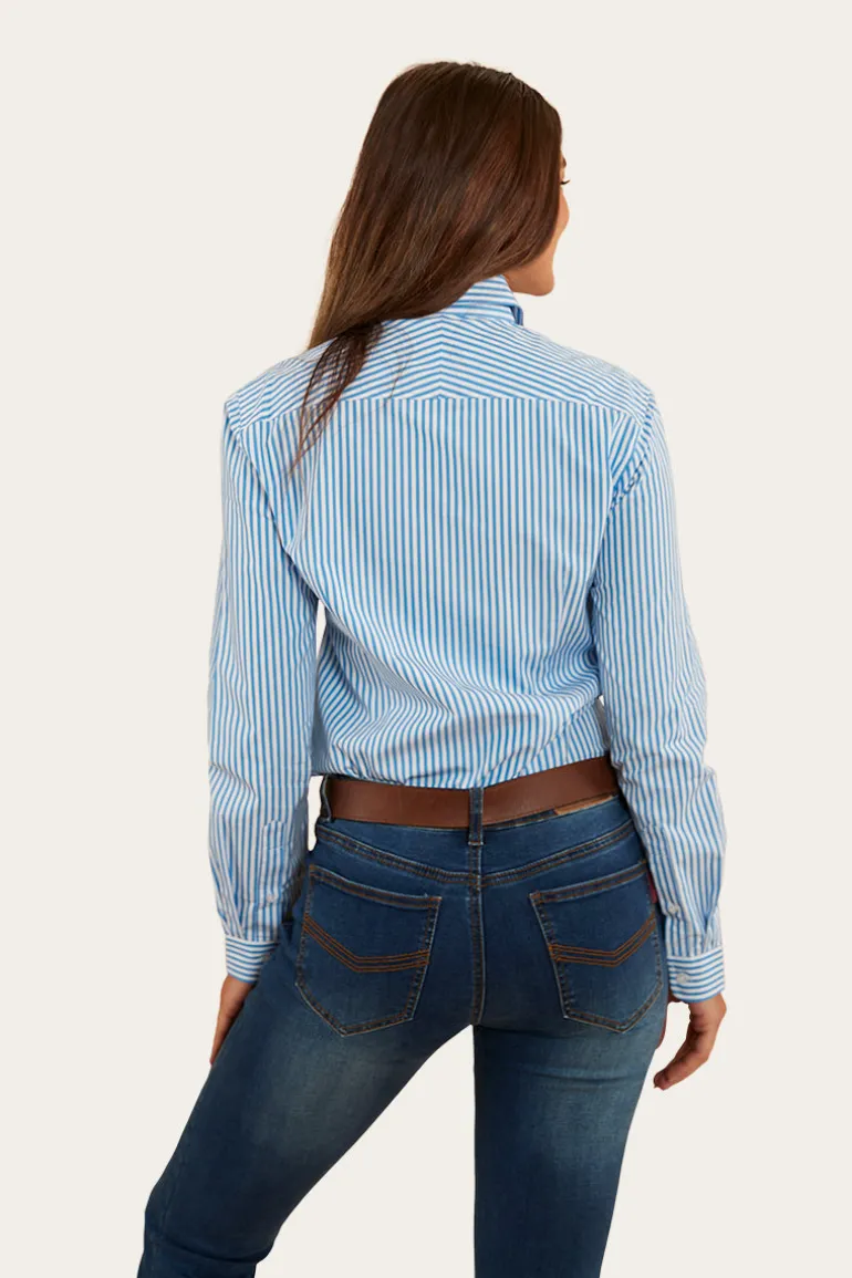 Birdsville Womens Semi Fitted Dress Shirt - Blue