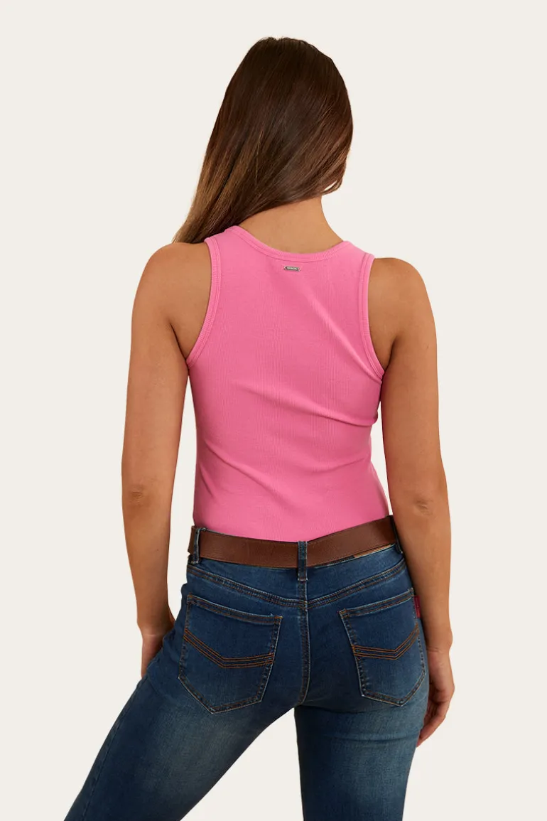 Blossom Womens Fitted Tank - Pink