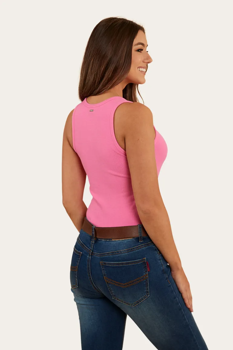Blossom Womens Fitted Tank - Pink