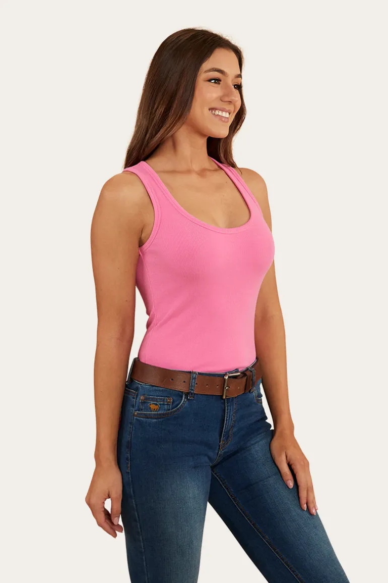 Blossom Womens Fitted Tank - Pink