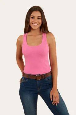 Blossom Womens Fitted Tank - Pink