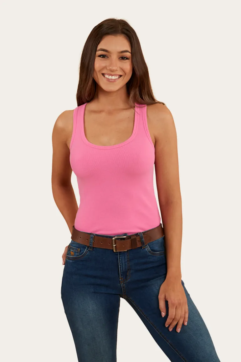 Blossom Womens Fitted Tank - Pink