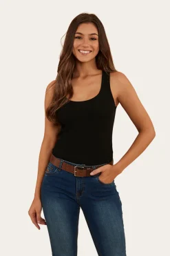 Blossom Womens Fitted Tank - Black
