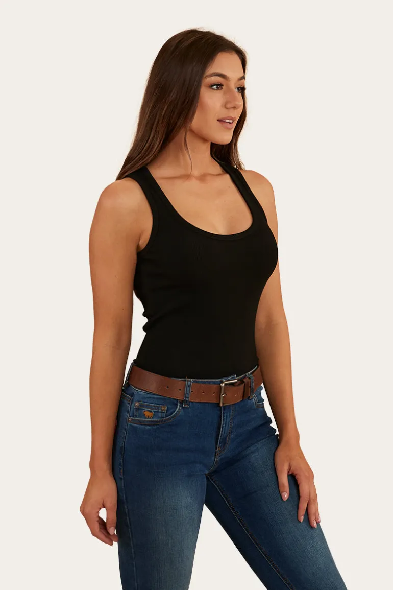 Blossom Womens Fitted Tank - Black