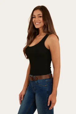 Blossom Womens Fitted Tank - Black