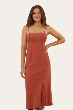 Bobbie Womens Midi Dress - Cedar