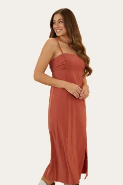 Bobbie Womens Midi Dress - Cedar