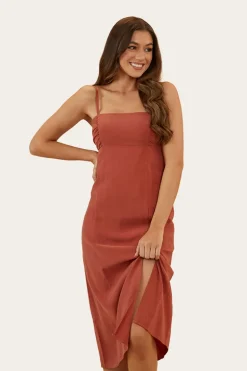 Bobbie Womens Midi Dress - Cedar