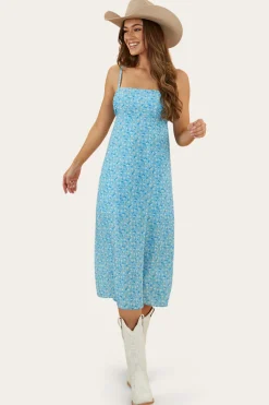 Bobbie Womens Midi Dress - Blue