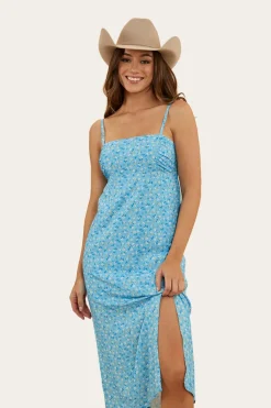 Bobbie Womens Midi Dress - Blue