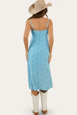 Bobbie Womens Midi Dress - Blue