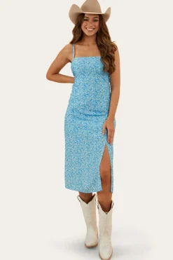 Bobbie Womens Midi Dress - Blue