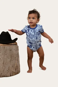 Boot Scootin Babies Short Sleeve Romper - Dusk