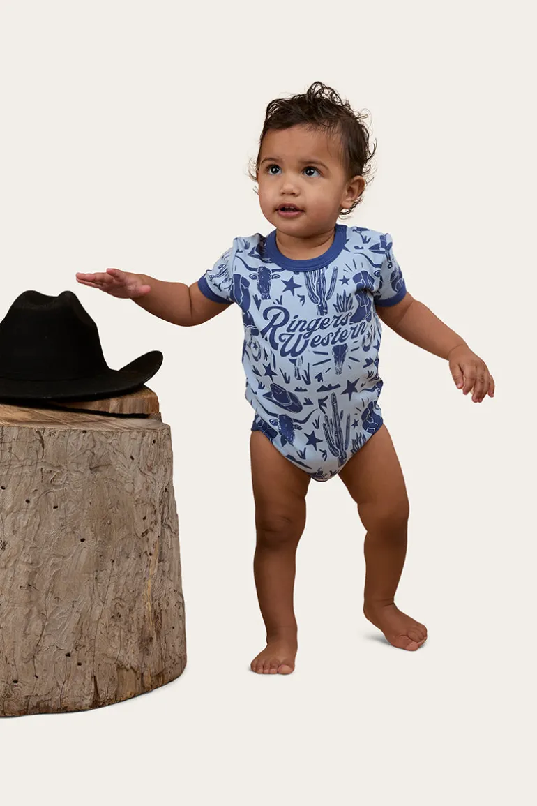 Boot Scootin Babies Short Sleeve Romper - Dusk