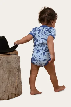 Boot Scootin Babies Short Sleeve Romper - Dusk