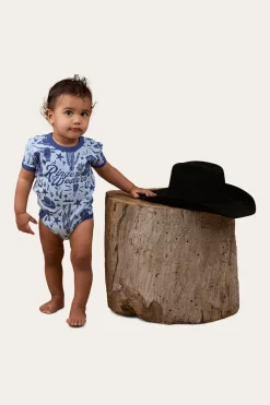 Boot Scootin Babies Short Sleeve Romper - Dusk
