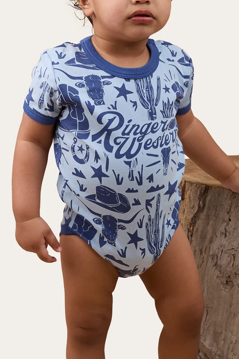 Boot Scootin Babies Short Sleeve Romper - Dusk