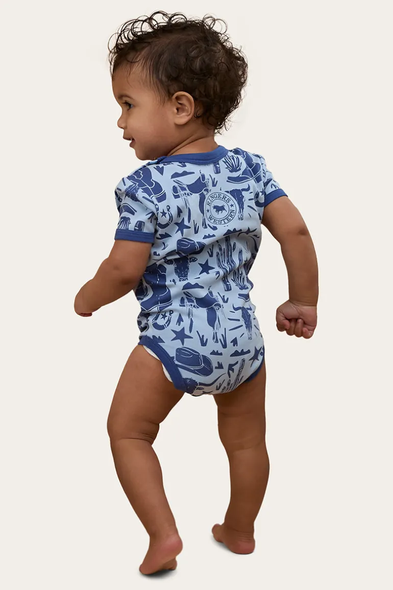 Boot Scootin Babies Short Sleeve Romper - Dusk