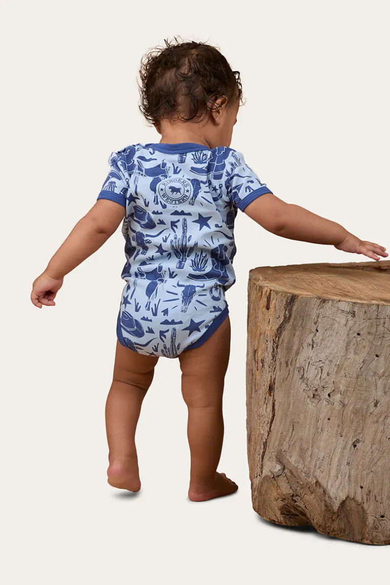 Boot Scootin Babies Short Sleeve Romper - Dusk