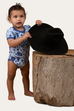 Boot Scootin Babies Short Sleeve Romper - Dusk