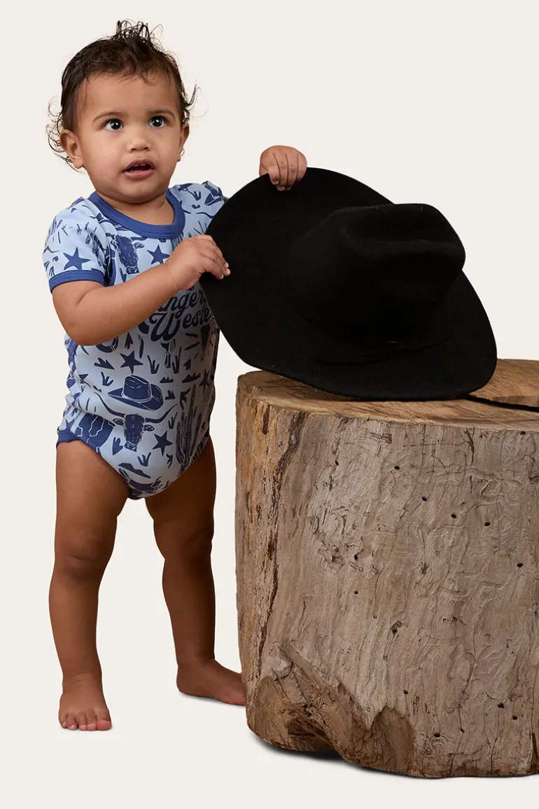 Boot Scootin Babies Short Sleeve Romper - Dusk