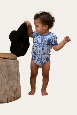 Boot Scootin Babies Short Sleeve Romper - Dusk