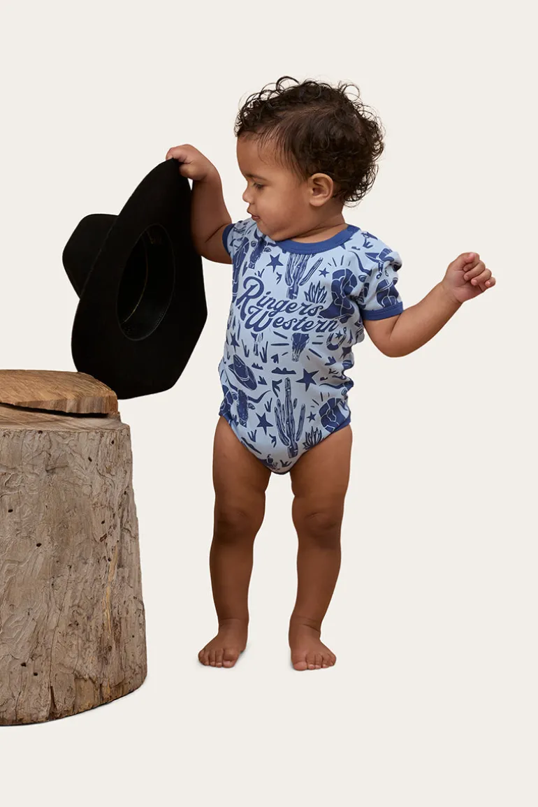 Boot Scootin Babies Short Sleeve Romper - Dusk