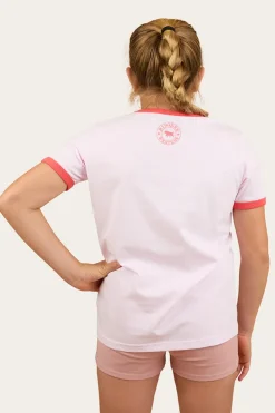 Boot Scootin Kids Ringer T-Shirt - Barley Pink
