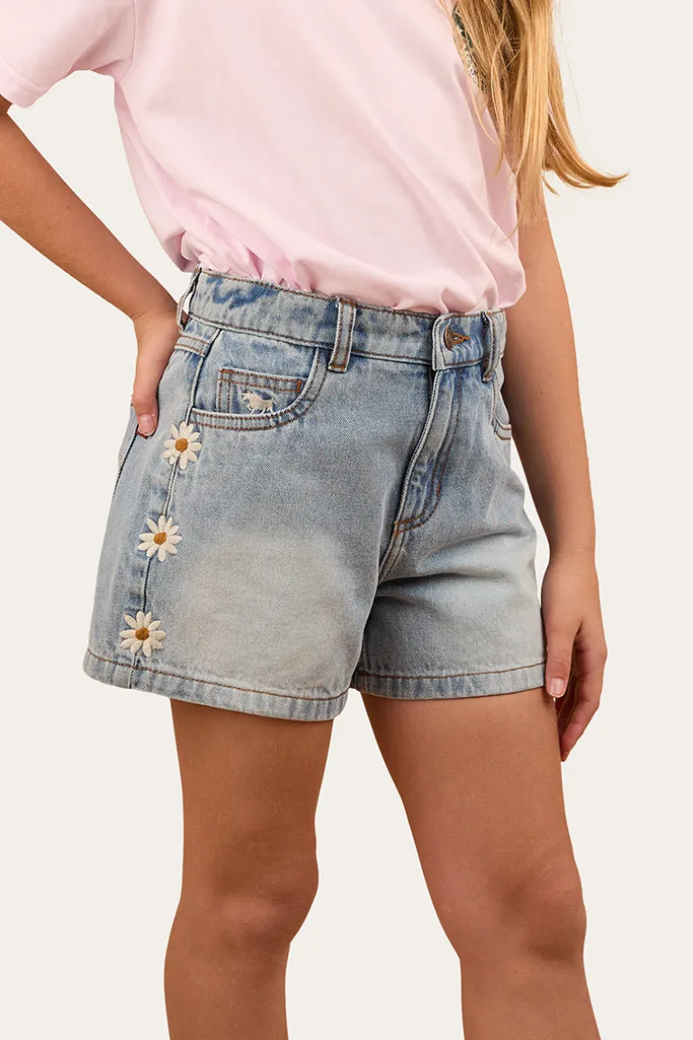 Bridie Kids Denim Short -Light Wash Blue