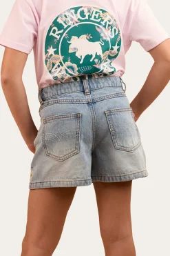Bridie Kids Denim Short -Light Wash Blue