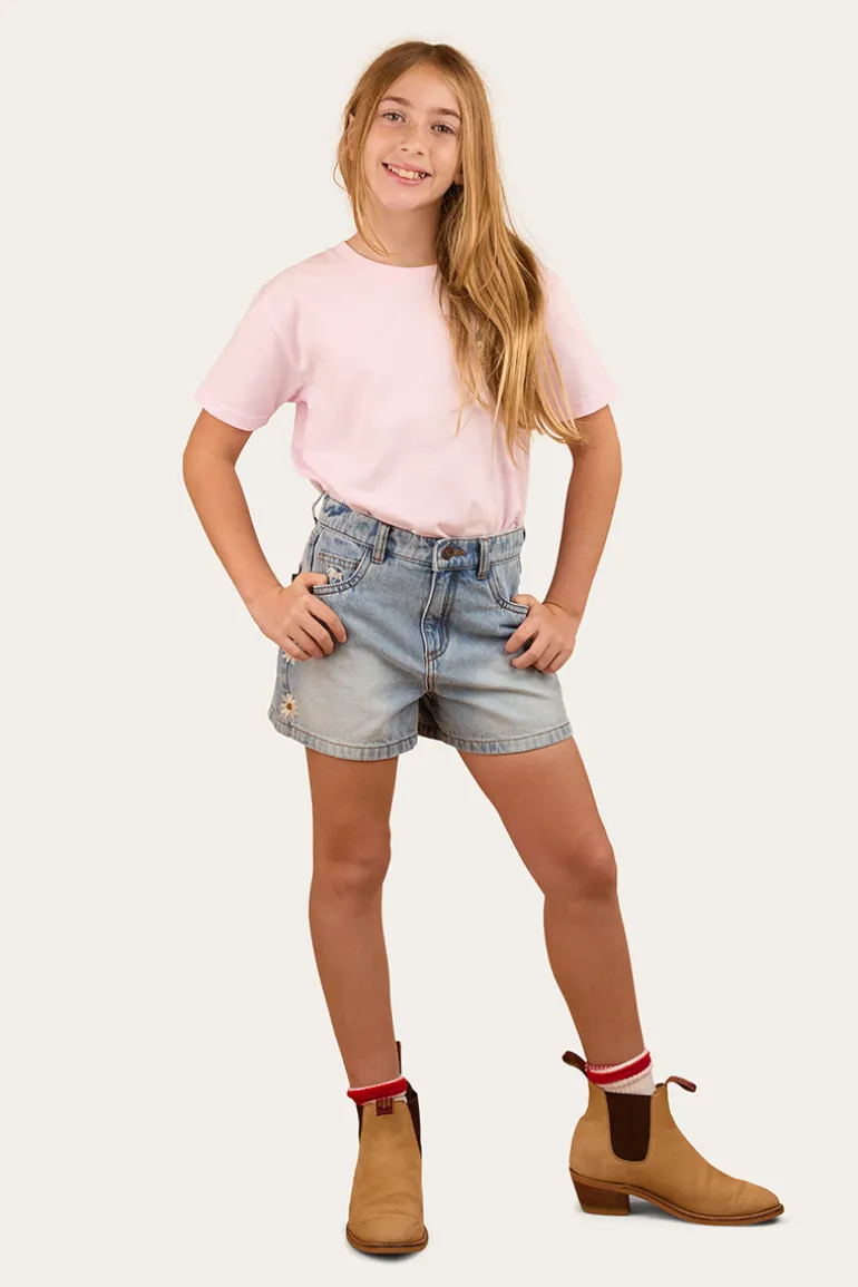 Bridie Kids Denim Short -Light Wash Blue