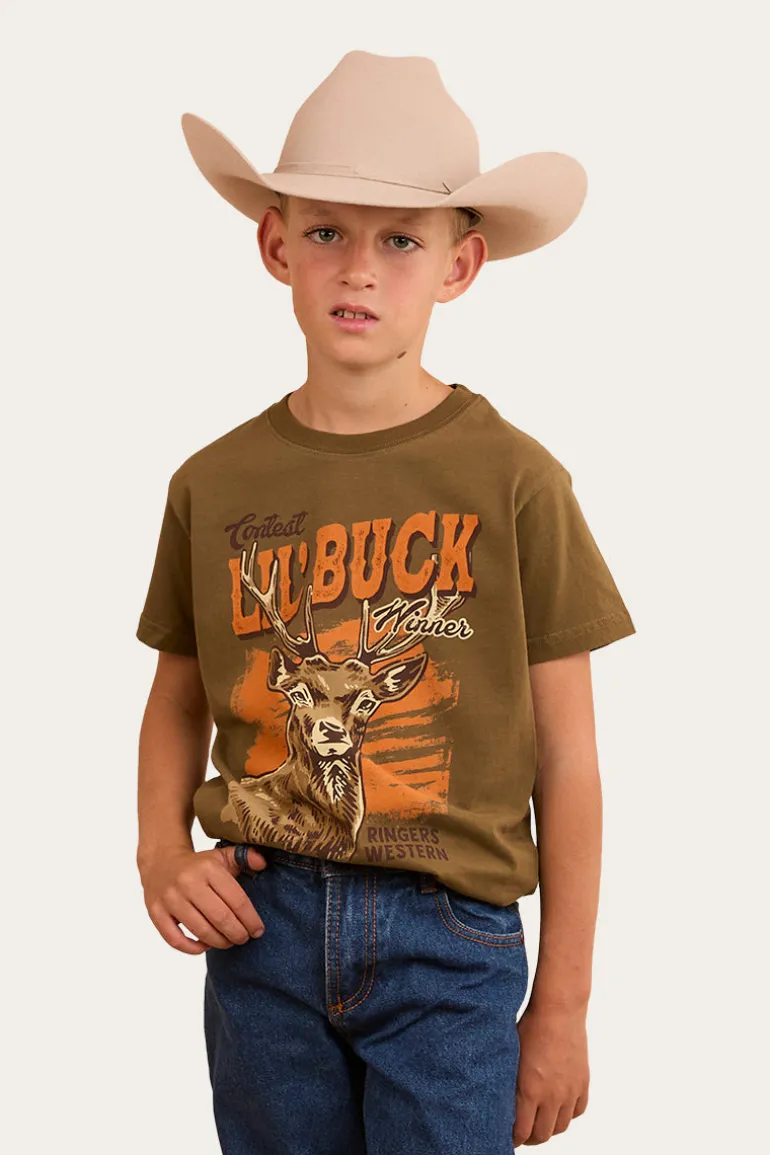 Buck Boys Classic Fit T-Shirt - Military Green