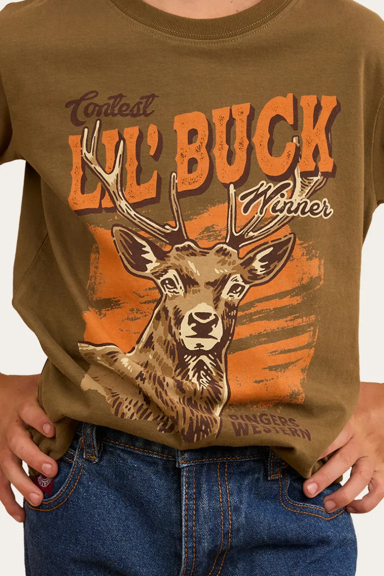 Buck Boys Classic Fit T-Shirt - Military Green