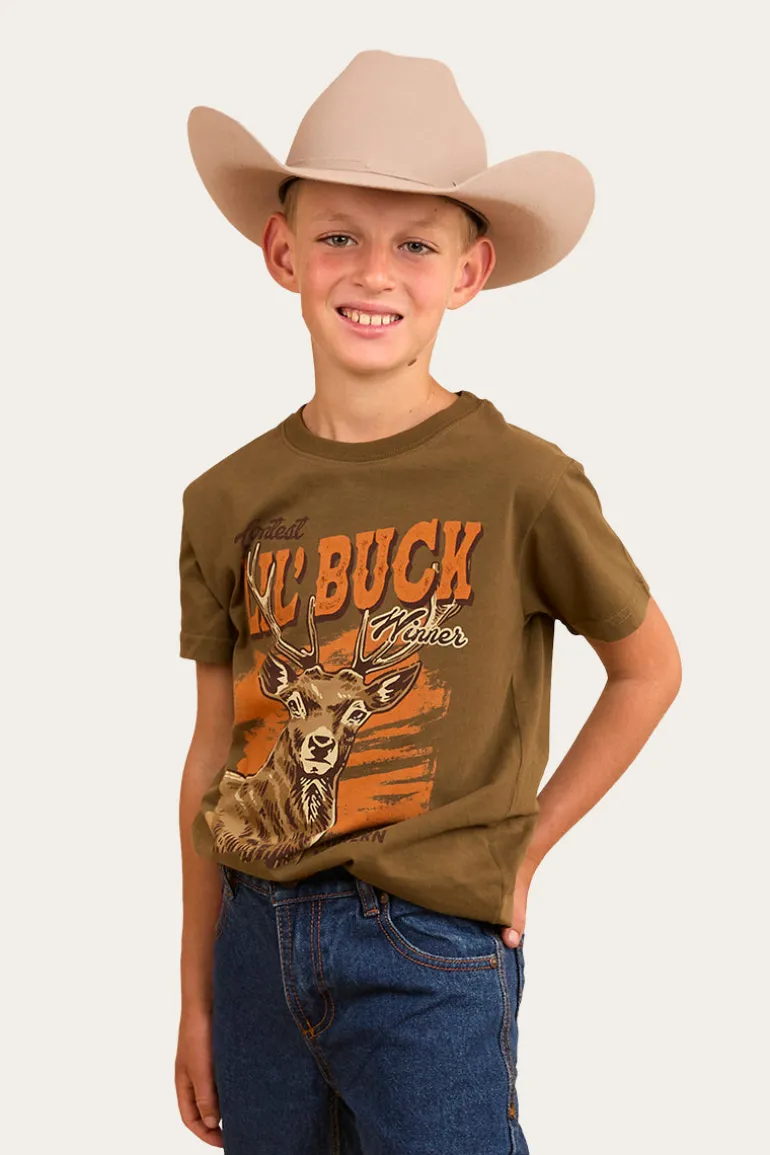 Buck Boys Classic Fit T-Shirt - Military Green