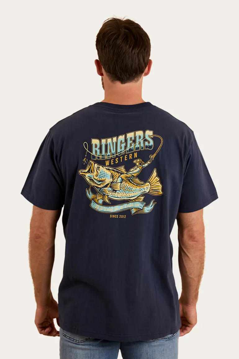Buckin Barra Mens Loose Fit T-Shirt - Navy
