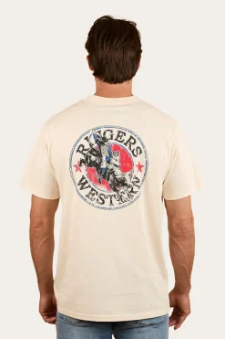 Bucking Bull Mens Loose Fit T-Shirt - Off White