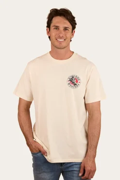 Bucking Bull Mens Loose Fit T-Shirt - Off White