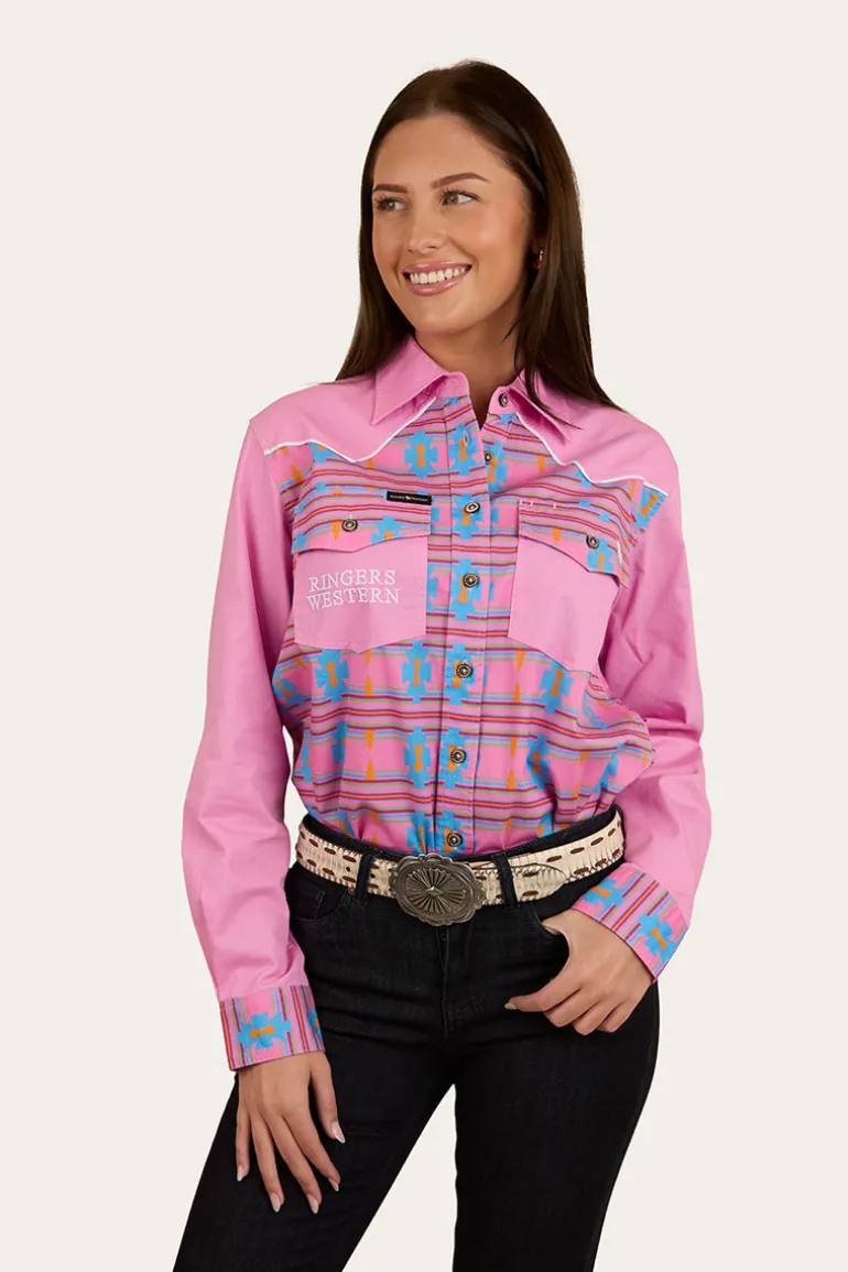 Burdekin Womens Limited Edition Full Button Work Shirt - Pastel Pink
